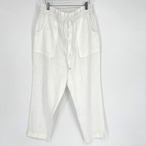 Ralph Lauren Pants Womens 10 White‎ Linen Lightweight Straight Leg Vacation